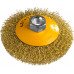 STAYER ″PROFESSIONAL″. Щетка коническая для УШМ, витая стальная латунированная проволока 0,3мм, 100ммхМ14