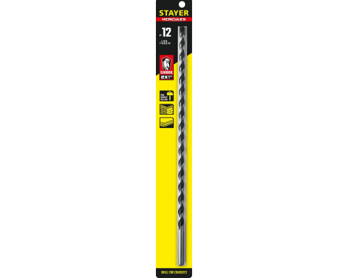 STAYER HERCULES 12 x 400 мм сверло по бетону PROFESSIONAL