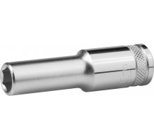 Торцовая головка KRAFTOOL ″INDUSTRIE QUALITAT″, удлиненная, Cr-V, FLANK, хромосатинированная, 1/2″, 10 мм