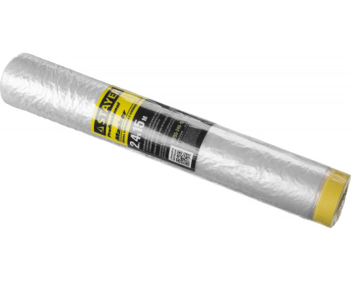 Пленка STAYER ″PROFESSIONAL″ защитная с клейкой лентой ″МАСКЕР″, HDPE, 9мкм, 2,4х15м