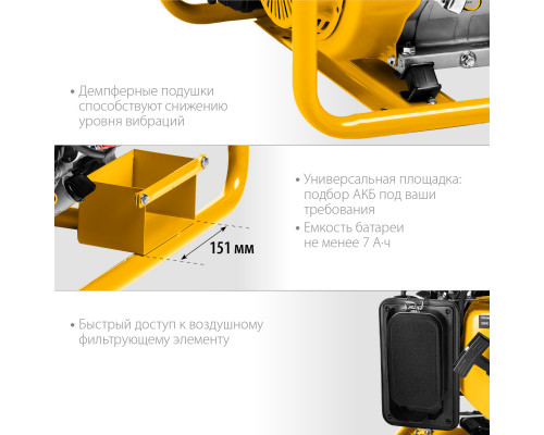 GS-4500Е бензиновый генератор с электростартером, 3300 Вт, STEHER
