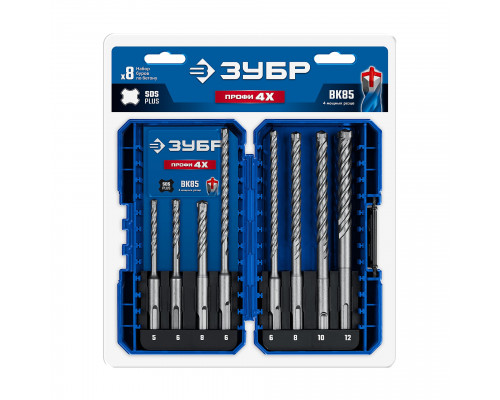 ЗУБР ПРОФИ-4Х 8шт набор №2, буры SDS-plus (29313-H8-2)