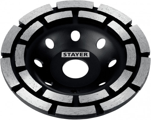 STAYER Double, d 125 мм, двухрядная алмазная шлифовальная чашка (33381-125)