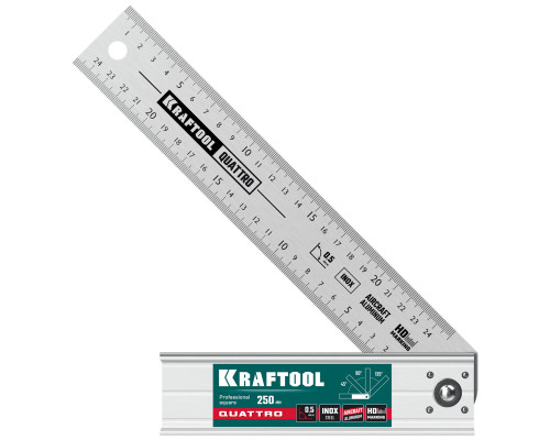 Kraftool QUATTRO 250 мм складной столярный угольник, 4 положения