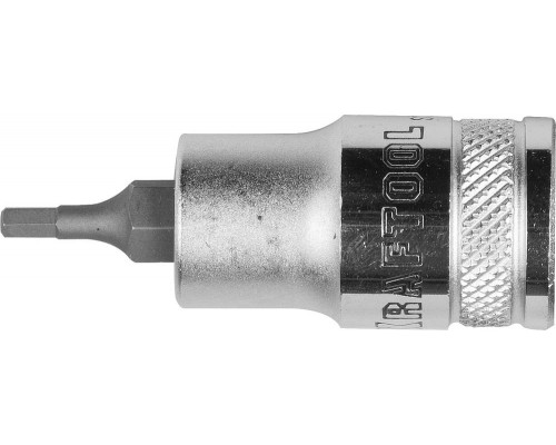 Торцовая бита-головка KRAFTOOL ″INDUSTRIE QUALITAT″, материал S2, HEX, сатинированная, 1/2″, H3