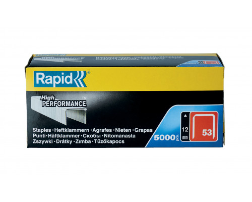 RAPID 12 мм узкие скобы, супертвердые, профессиональные тип 53 (A / 10 / JT21), 5000 шт
