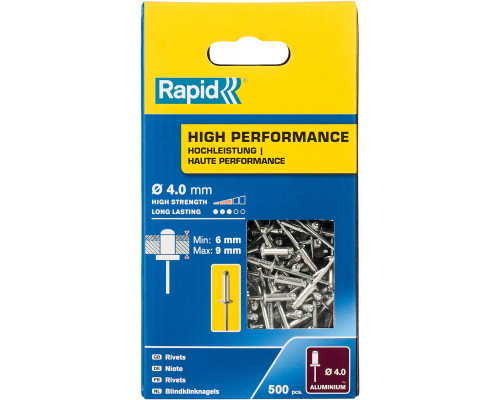RAPID R:High-performance-rivet заклепка из алюминия d4.0x12 мм, 500 шт