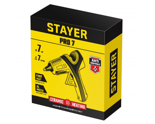 STAYER PRO 7 пистолет термоклеевой электрический, d 7 мм, 7 г/мин