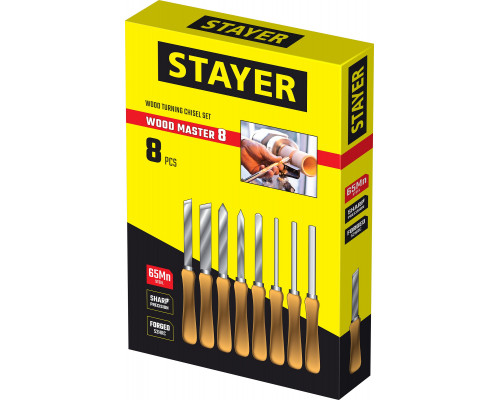 STAYER Wood Master, набор ручных резцов по дереву, 8шт