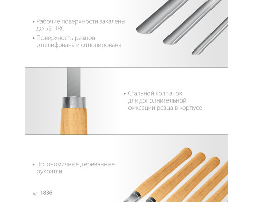 STAYER Wood Master, набор ручных резцов по дереву, 8шт