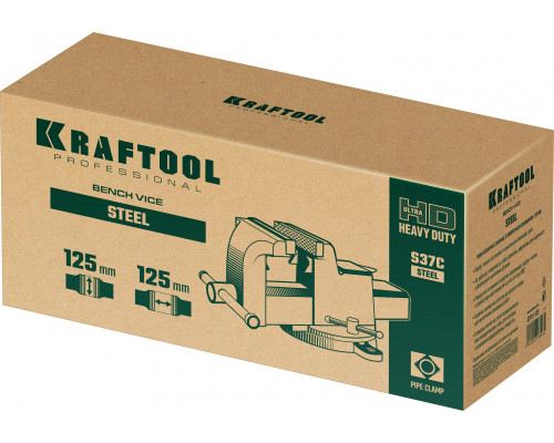 Стальные слесарные тиски KRAFTOOL STEEL, 125 мм
