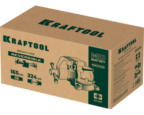 KRAFTOOL Reversible 165 мм, расход 324 мм, Слесарные тиски (32705-165)