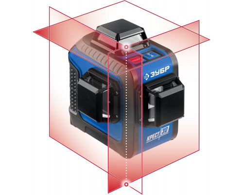 ЗУБР КРЕСТ 3D нивелир лазерный 3х360°, 20м/70м, точн. +/-0,3 мм/м