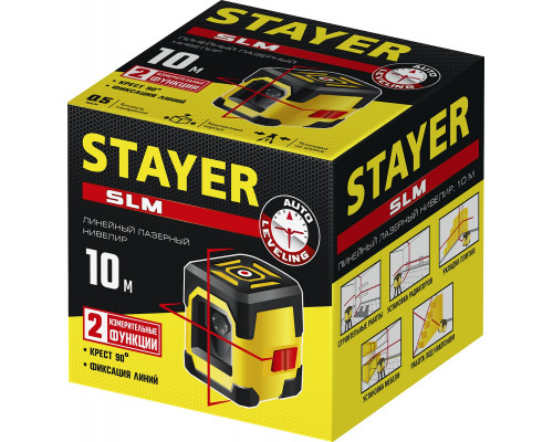 STAYER SLM нивелир лазерный, 10м, точн. +/-0,5 мм/м