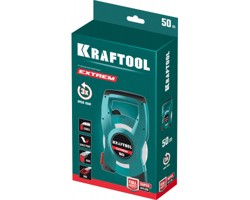 KRAFTOOL EXTREM 50 м геодезическая стальная мерная лента
