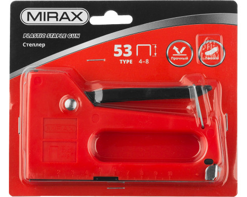 Пластиковый степлер тип 53(4-8мм), MIRAX PL-53