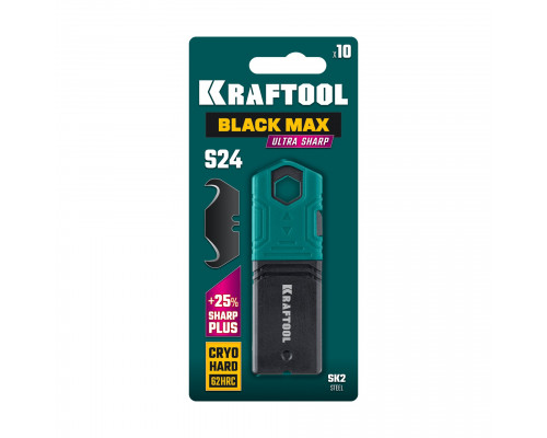 KRAFTOOL BlackMax-S24, 10 шт, крюковидные лезвия (09628-S10)