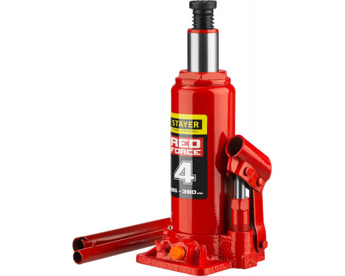 STAYER RED FORCE 4т 195-380мм домкрат бутылочный гидравлический