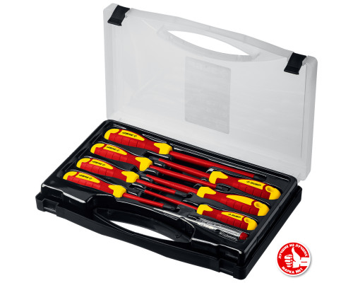Набор: Отвертки SL 3, 5, 6 / PH 1, 2 / PZ 1, 2, тестер 100-250 В, ЗУБР ″Профессионал″ 25268, в кейсе, 8 предметов