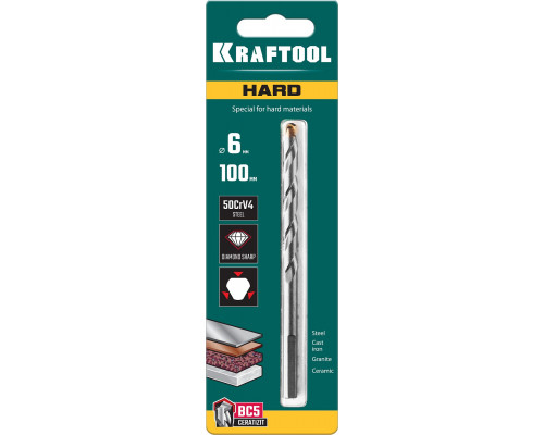 KRAFTOOL HARD 6 х 100 мм специальное cверло по твёрдым материалам