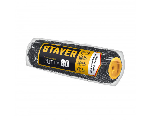 STAYER PUTTY 80 мм, 240 мм, 8 мм ручка, ролик для шпатлевки, PROFESSIONAL (02642-24)