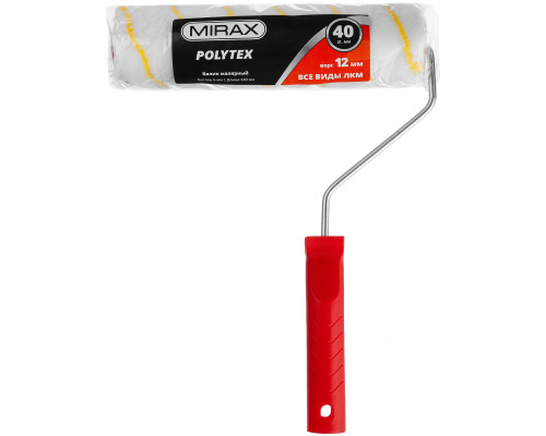 Валик малярный POLYTEX, 240 мм, d=40 мм, ворс 12 мм, ручка d=6 мм, MIRAX