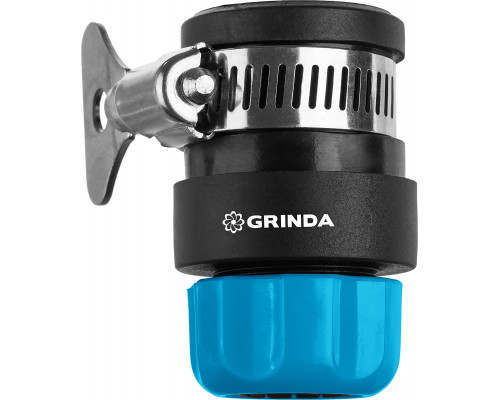 Быстросъёмный соединитель GRINDA TCC-34, шланга 1/2″ - труба 3/4″, с хомутом