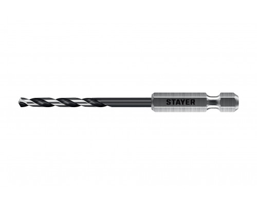 STAYER НЕХ-1/4″, d 4.5 х 103 мм, сверло по металлу для винтовёртов и шуруповертов IMPACT READY (29603-4.5)