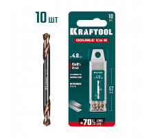 KRAFTOOL DOUBLE Сo-8 4.8х62мм, Сверло двухстороннее по металлу, сталь M42(+8%Co), класс А (29654-4.8-10)
