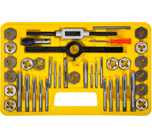 STAYER MaxCut 40 предметов, набор метчиков и плашек, инструментальная сталь