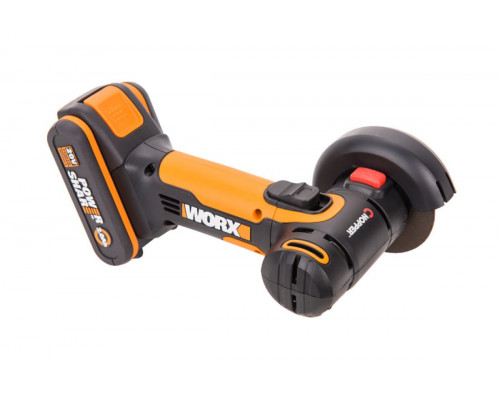 Угловая шлифмашина аккумуляторная WORX WX801, 20В, 76 мм, 1*2,0Ач, кейс